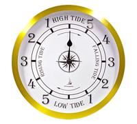 WEEGEEKS Horloge marée en aluminium de 25,4 cm - Horloge nautique océanique, décoration murale, accessoires de bateau