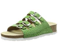 Weeger Femme Mules compensées Bio, Vert Léopard, 42 EU