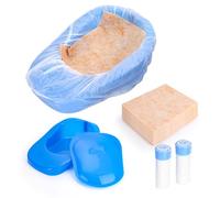 WeeGoo Ensemble de bassin jetable avec 30 coussinets et 30 sacs de doublure, bassin de lit pour homme et femme, bassin de lit robuste pour hôpital, maison, personnes âgées, patients alités