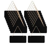 WeeGoo Lot de 20 mini tableaux noirs double face à suspendre, 18,5 x 8 cm, petit tableau noir rectangulaire réutilisable pour la maison, la cuisine, le bureau, les restaurants