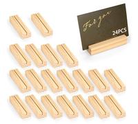 WeeGoo Lot de 24 porte-cartes en bois, 10 x 3 x 2 cm, support de numéro de table, support de menu en bois pour restaurants, fêtes, maison