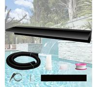 Weejian Cascade déversoir de Jardin Kit Fontaine de Piscine en Acier Inoxydable, Design Élégant pour Cour, Bassin Extérieur Noire Vue sur l'eau de terrasse décor - 90x20x10cm (Pas de lumière)