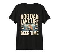 W nd de pêche Dog Dad Lake Life Beer Time T-Shirt Haut de Gamme