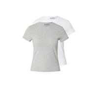 WEEKDAY T-shirt 'Carla' gris chiné / blanc, Taille XS