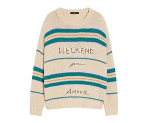 Weekend Max Mara - Pull Oversize Rayé Beige - Femme - Pulls - Beige - Taille: 36 FR