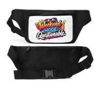 Weekend Mode Activated Party and Fun Sac banane unisexe Noir
