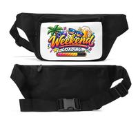 Weekend Vibes Loading with Tropical Fun Sac banane unisexe Noir