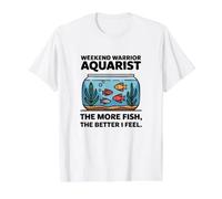 Weekend Warrior Aquariist Plus il y a de Poissons, Mieux Je me Sens drôle T-Shirt Graphique avec Valeur, Homme, Blanc, XL