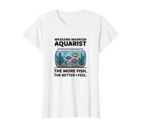 Weekend Warrior Aquariist Plus il y a de Poissons, Mieux Je me Sens drôle T-Shirt Graphique avec Valeur, Femme, Blanc, L