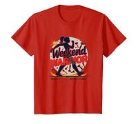 Weekend Warrior Labor Days pour l'autonomisation des Femmes T-Shirt, Enfant, Rouge, 12 Ans