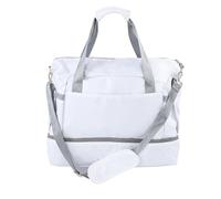Weekender Sac Femmes Grande capacité USB Charging Gym Yoga Voyage (White)