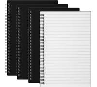 Weekgrat Lot de 4 carnets de notes à spirale étanches A5 14 x 21 cm Papier pierre résistant aux intempéries pour carnet de notes ligné pour bureau esthétique extérieur