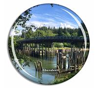 Weekino Aberdeen Kurt Cobain Memorial Park Washington USA Aimant de réfrigérateur Cadeau de voyage souvenir Collection Verre cristal 3D