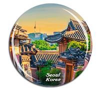 Weekino Bukchon Hanok Village Séoul Corée Asie Aimant de réfrigérateur 3D Verre en Crystal Touristique Ville Voyage Souvenir Autocollant de réfrigérateur Collection