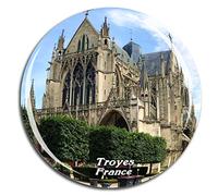 Weekino Cathédrale de France Troyes Aimant de réfrigérateur 3D Verre en Crystal Touristique Ville Voyage Souvenir Autocollant de réfrigérateur Collection