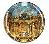 Weekino Équateur Église de la Société de Jésus Quito Aimant de réfrigérateur 3D Verre Cristal Touristique Ville Voyage Souvenir Autocollant de réfrigérateur Collection