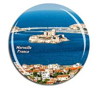Weekino France Château d'If Marseille Aimant de réfrigérateur 3D Verre en Crystal Touristique Ville Voyage Souvenir Autocollant de réfrigérateur Collection