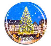 Weekino France Place Kléber Strasbourg Aimant de réfrigérateur 3D Verre en Crystal Touristique Ville Voyage Souvenir Autocollant de réfrigérateur Collection