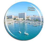Weekino France Port Toulon Aimant de réfrigérateur 3D Verre en Crystal Touristique Ville Voyage Souvenir Autocollant de réfrigérateur Collection