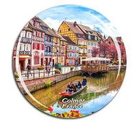 Weekino France Vieille Ville Petite Venise Colmar Aimant de réfrigérateur 3D Verre en Crystal Touristique Ville Voyage Souvenir Autocollant de réfrigérateur Collection