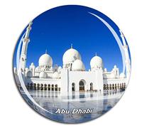 Weekino Grande mosquée Cheikh Zayed Abu Dhabi Émirats Arabes Unis Asie Aimant de réfrigérateur 3D Verre en Crystal Touristique Ville Voyage Souvenir Autocollant de réfrigérateur Collection