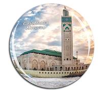 Weekino Hassan II Mosquée Casablanca Maroc Réfrigérateur Aimant 3D en Verre en Cristal Touristique Ville Voyage Souvenir Collection Cadeau Fort Réfrigérateur Autocollant