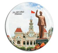Weekino Hôtel de Ville d'Ho Chi Minh Vietnam Réfrigérateur Aimant 3D Cristal en Verre Touristique Ville Voyage Souvenir Collection Cadeau Fort Réfrigérateur Autocollant