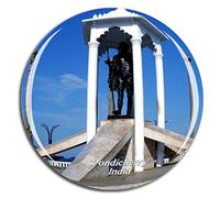 Weekino Inde Bord de mer Promenade Pondichéry Aimant de réfrigérateur 3D Verre en Crystal Touristique Ville Voyage Souvenir Autocollant de réfrigérateur Collection