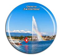 Weekino Jet Fontaine Lac Léman Suisse Aimant pour Réfrigérateur 3D en Verre en Cristal Touristique Ville Voyage Souvenir Collection Cadeau Fort Réfrigérateur Autocollant
