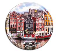Weekino Jordaan Canal Amsterdam Pays-Bas Hollande Aimant Réfrigérateur 3D en Verre en Cristal Touristique Ville Voyage Souvenir Collection Cadeau Fort Réfrigérateur Autocollant