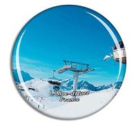 Weekino L'Alpe-d'Huez France Alpe d'Huez Grand Domaine Ski réfrigérateur 3D Verre Cristal Voyage Souvenir Autocollant de réfrigérateur Collection