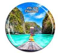 Weekino Maya Bay Îles Phi Phi Thaïlande Réfrigérateur Aimant 3D en Verre en Cristal Touristique Ville Voyage Souvenir Collection Cadeau Fort Réfrigérateur Autocollant