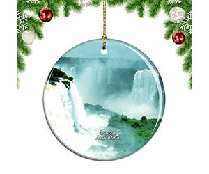 Weekino Parc National de l'Argentine d'Iguazu Décoration de noël Arbre de Noël Ornement Suspendu Pendentif Ville Voyage Collection Souvenirs Porcelaine 2.85 Pouce
