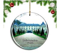 Weekino Rueil-Malmaison France Castle Décoration de noël Arbre de Noël Ornement Suspendu Pendentif Ville Voyage Collection Souvenirs Porcelaine 2.85 Pouce