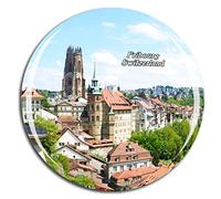 Weekino Suisse cathédrale Saint-Nicolas de Fribourg Aimant de réfrigérateur 3D Verre en Crystal Touristique Ville Voyage Souvenir Autocollant de réfrigérateur Collection