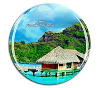 Weekino Tahiti Polynésie Française Aimant de réfrigérateur 3D Verre en Crystal Touristique Ville Voyage Souvenir Autocollant de réfrigérateur Collection