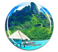 Weekino Tahiti Polynésie Française Aimant de réfrigérateur 3D Verre en Crystal Touristique Ville Voyage Souvenir Autocollant de réfrigérateur Collection