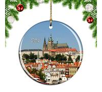 Weekino Tchèque Prague Castle Prague Décoration de noël Arbre de Noël Ornement Suspendu Pendentif Ville Voyage Collection Souvenirs Porcelaine 2.85 Pouce