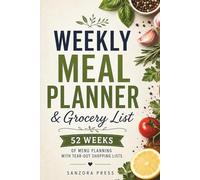 Weekly Meal Planner & Grocery List: Undated 52-Week Menu Organizer with Tear-Out Shopping Lists for Busy Families