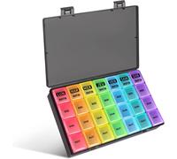 Weekly Pill Box 7 Days 28 Compartments 4 Times Multi-Coloured Weekly Pill Box Medicine Box