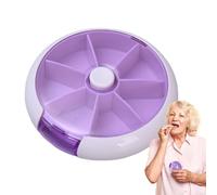 Weekly Pill Box Portable - Round ABS PP 9x2.2cm | 7 Day Case For Travel Use
