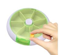 Weekly Pill Box Portable - Round ABS PP 9x2.2cm | 7 Day Case For Travel Use