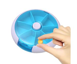 Weekly Pill Box Portable - Round ABS PP 9x2.2cm | 7 Day Case For Travel Use