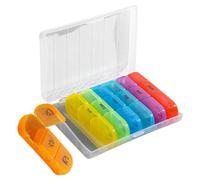 Weekly Pill Organizer | 3 Times A Day Pill Organizer | Compact Airtight | Weekly Pill Organizer | 3 Times A Day Pill Organizer | Compact Airtight Dispenser For Workplace Car Fridge Purse Pocket Men