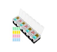 Weekly Pill Organizer, Detachable Daily Pill Box, Compact, Airtight Medicine Distributeur with Label Slots, Anti-Moisture Holder for Medication Management