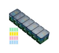 Weekly Pill Organizer, Detachable Daily Pill Box, Compact, Airtight Medicine Distributeur with Label Slots, Anti-Moisture Holder for Medication Management