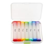 Weekly Pill Organizer, Portable Medicine Container, 5.63x4.37x1.46 Inches Travels Case for Purse, Pocket-Sized Supplement Storage for Daily Medications, and Travel