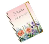Weekly Planner Notebook, 2027-2029 Agenda Organizer, Task Scheduling Journal with Calendar System, Academic and Work Planning Tool, Minimal Durable Design Style, Use for Study Office Travel