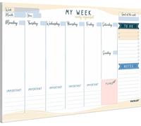 Weekly Planner Pad A4 - Stylish Undated Weekly Organiser, 52 Pages For Home, Study, Work & Family Plans - Beautiful Timetable Planner & Notes To Stay Organised & To Boost Your Productivity