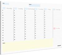 Weekly Planner Pad A4 - Stylish Undated Weekly Organiser, 52 Pages For Home, Study, Work & Family Plans - Minimalistic Timetable Planner & Notes To Stay Organised & To Boost Your Productivity